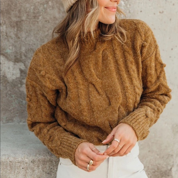 Fuzzy Cable Knit Sweater